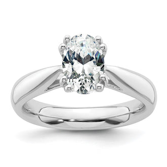 Buy 14K White Gold 2-Carat Oval Solitaire Engagement Ring Setting - Stylish!
