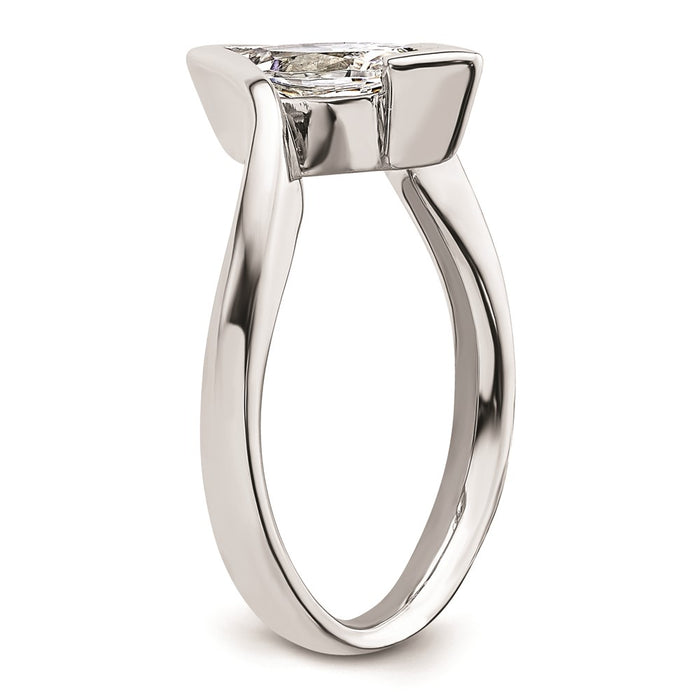 Buy 14K White Gold Half-Bezel Bypass Engagement Ring Setting | 3/4 Carat Value-6
