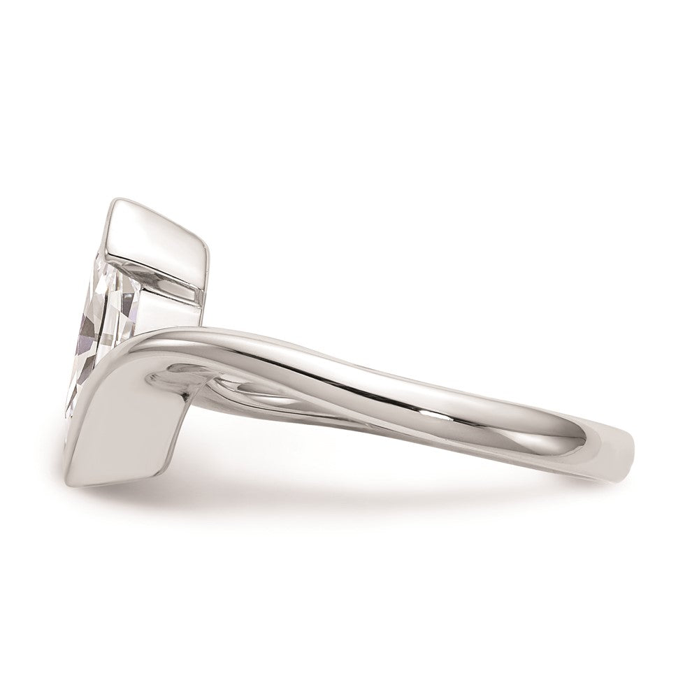 Exclusive 14K White Gold Half-Bezel Bypass Engagement Ring for 1 Carat Stone