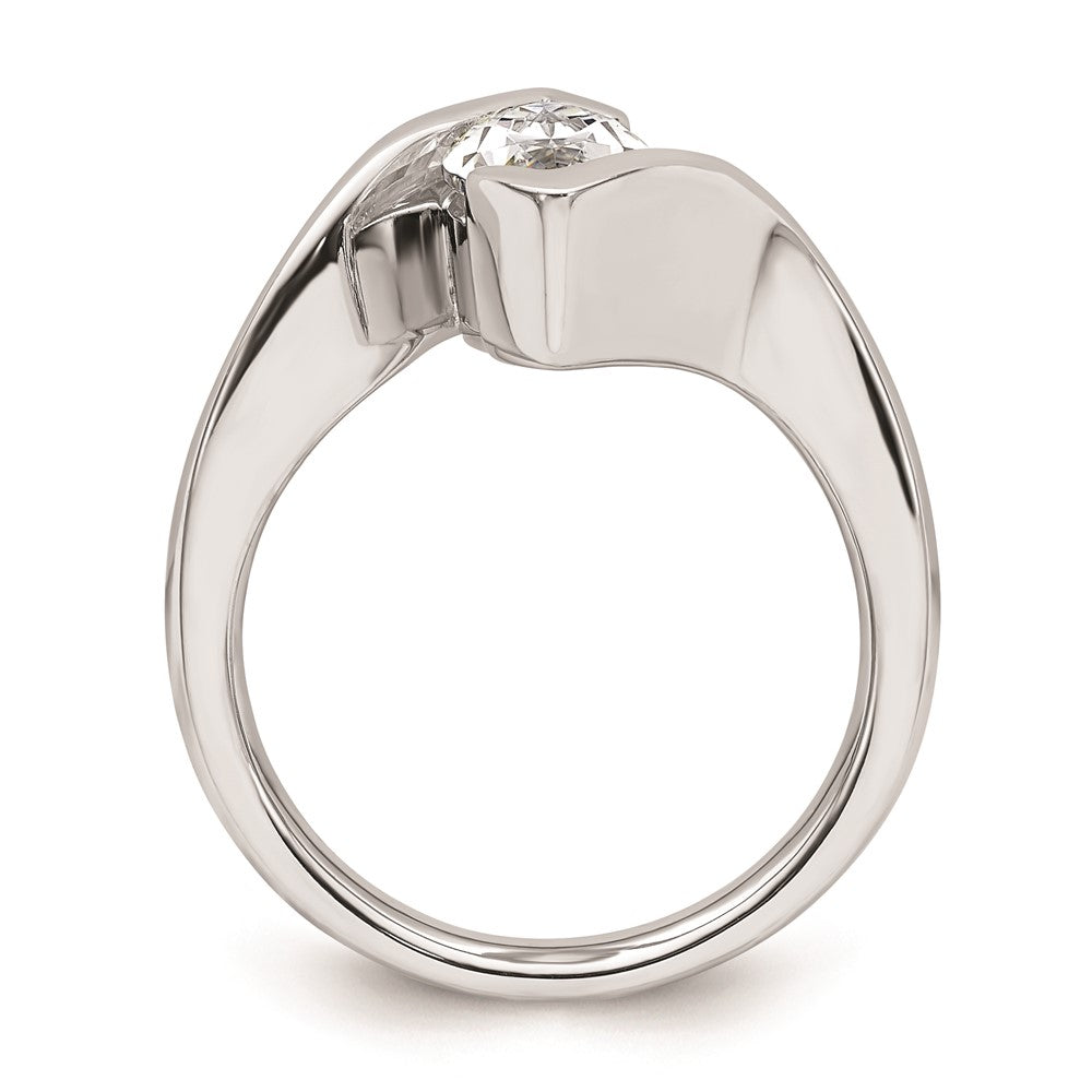 Buy 14K White Gold Half-Bezel Bypass Ring Setting for 2 Carat Marquise Stone