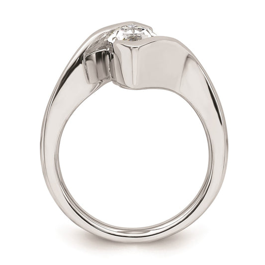 Buy 14K White Gold Half-Bezel Bypass Ring Setting for 2 Carat Marquise Stone