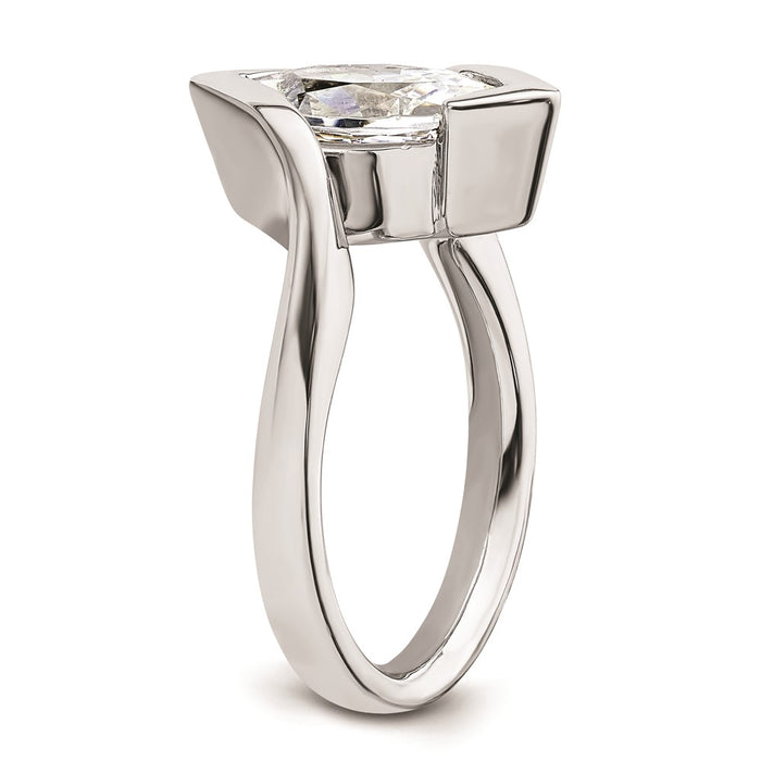 Buy 14K White Gold Half-Bezel Bypass Ring Setting for 2 Carat Marquise Stone-6
