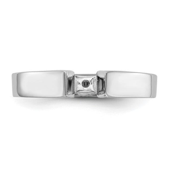 Buy Exclusive 14K White Gold 3.7mm Wide Peg Set Solitaire Engagement Ring-4