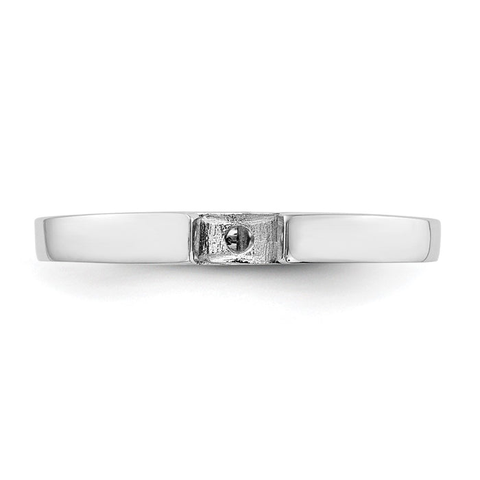 Buy Stylish 14K White Gold 2.4mm Peg Set Solitaire Engagement Ring Setting-4