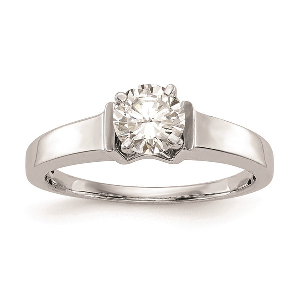 14K White Gold 4.3mm Wide Solitaire Engagement Ring Setting