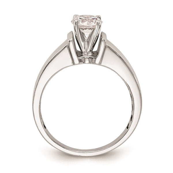 14K White Gold 5.00mm Peg Set Solitaire Engagement Ring