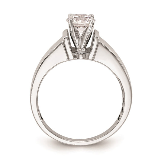 Buy Stylish 14K White Gold 5.00mm Peg Set Solitaire Engagement Ring