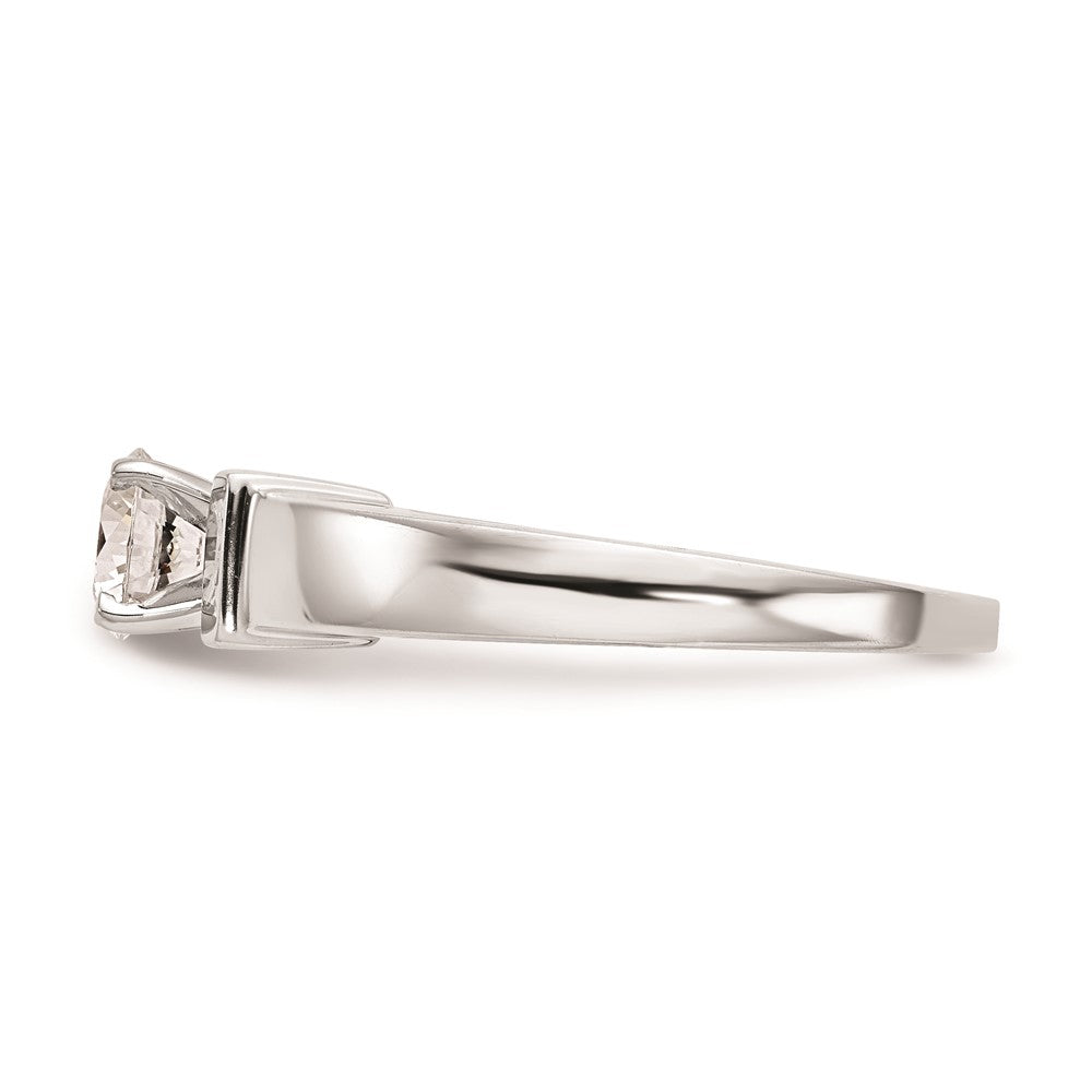 Buy Stylish 14K White Gold 5.00mm Peg Set Solitaire Engagement Ring