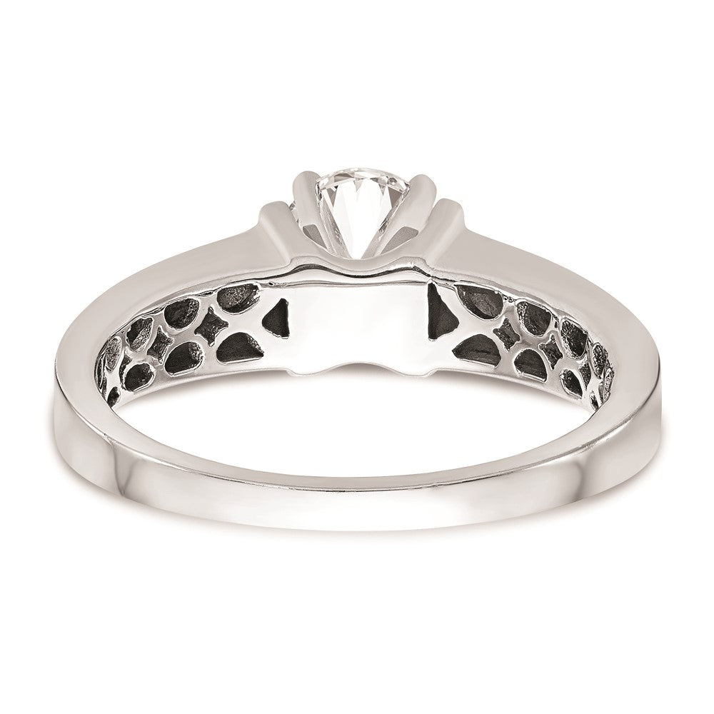 Buy Stylish 14K White Gold 5.00mm Peg Set Solitaire Engagement Ring