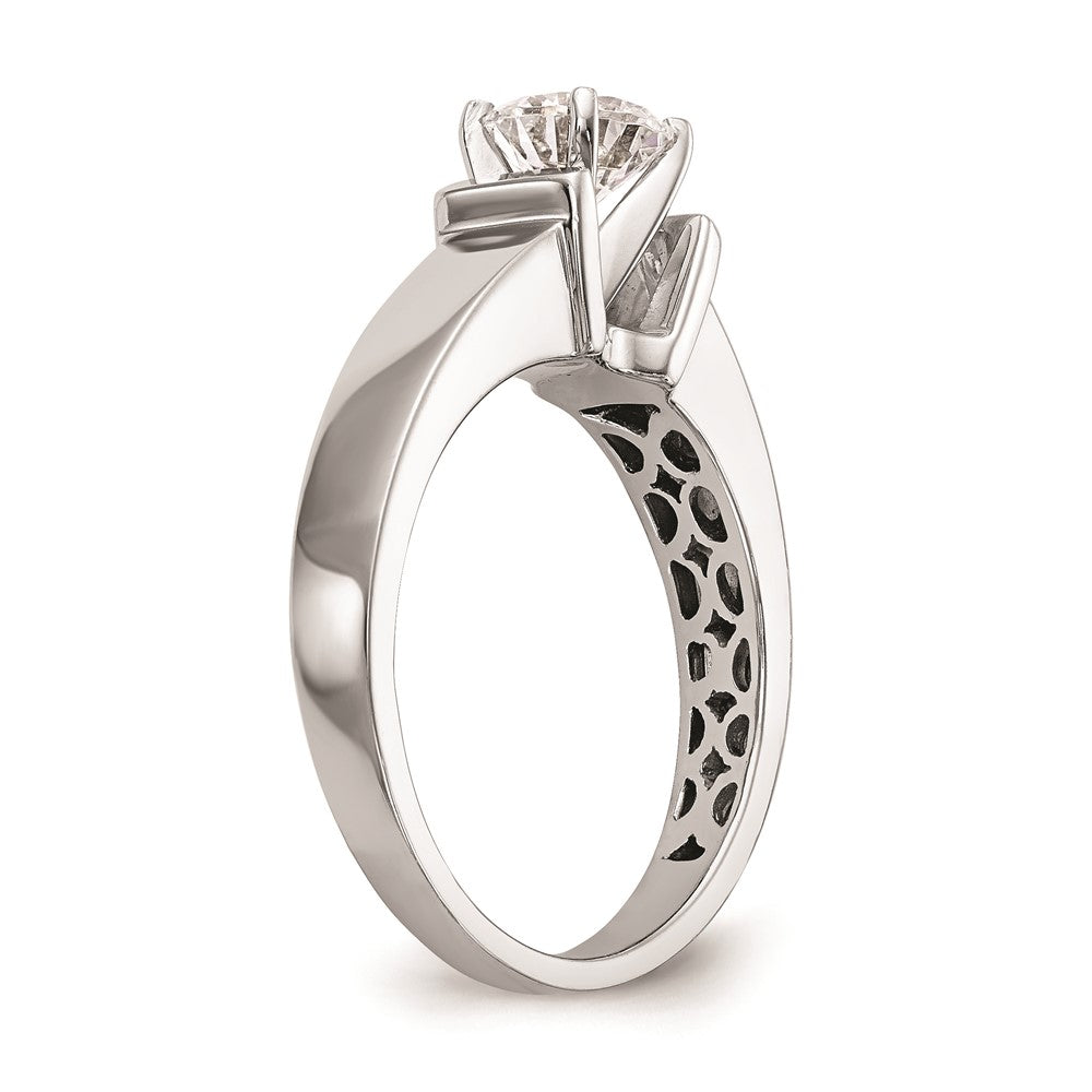 Buy Stylish 14K White Gold 5.5mm Wide Peg Set Solitaire Engagement Ring
