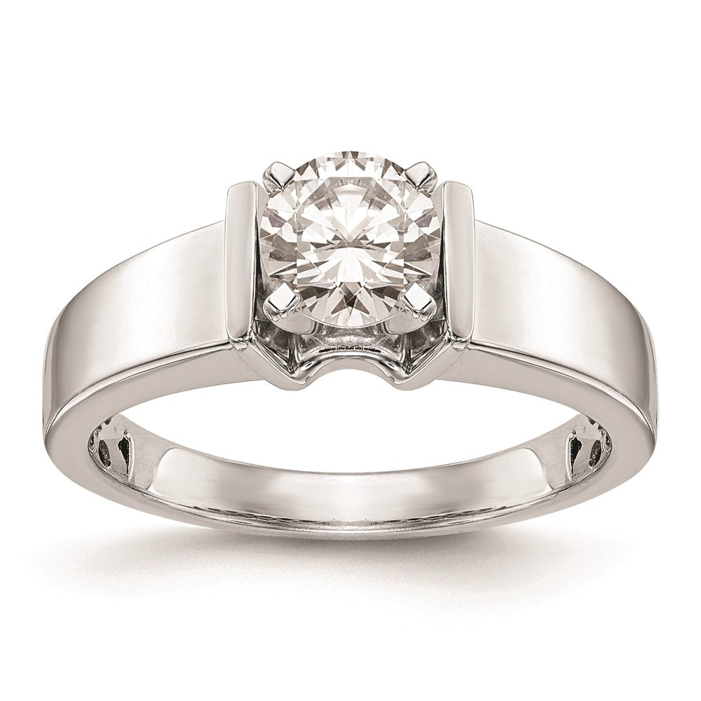 Buy Stylish 14K White Gold 5.5mm Wide Peg Set Solitaire Engagement Ring