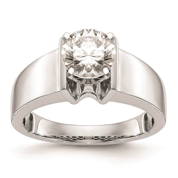 14K White Gold Engagement Ring Setting - 7.2mm Wide