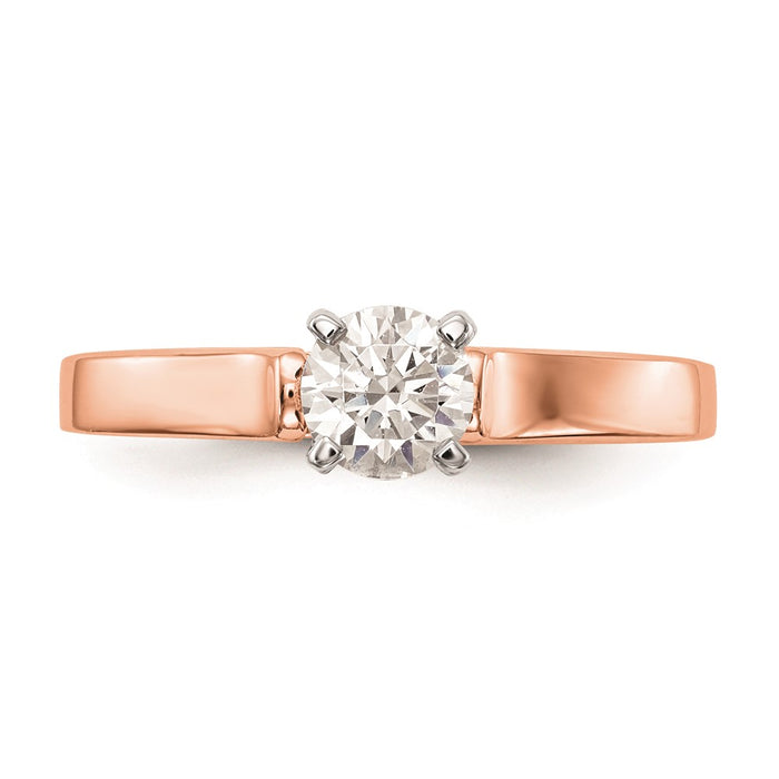 Buy Stylish 14K Rose Gold 3.00mm Wide Solitaire Engagement Ring Setting-4