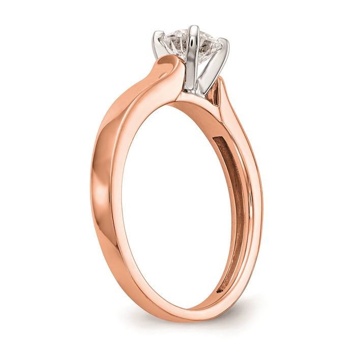 Buy Stylish 14K Rose Gold 3.00mm Wide Solitaire Engagement Ring Setting-6