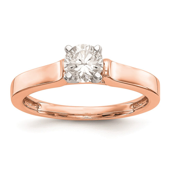 Buy Stylish 14K Rose Gold 3.00mm Wide Solitaire Engagement Ring Setting-1