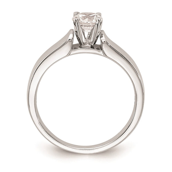 14K White Gold 4.5mm Wide Solitaire Engagement Ring Setting