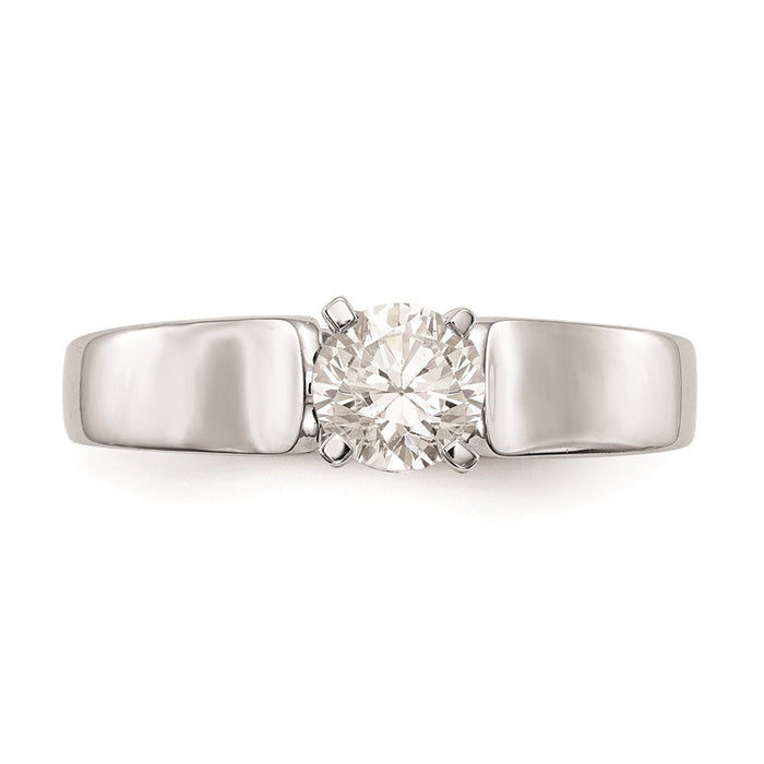 Buy 14K White Gold 4.5mm Wide Solitaire Engagement Ring Setting - Stylish Value!-4