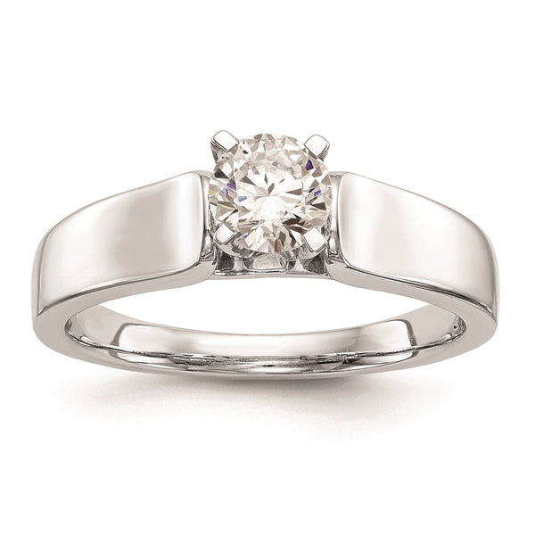 14K White Gold 4.5mm Wide Solitaire Engagement Ring Setting