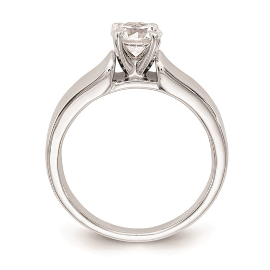 Exclusive 14K White Gold 5.2mm Wide Solitaire Engagement Ring Setting