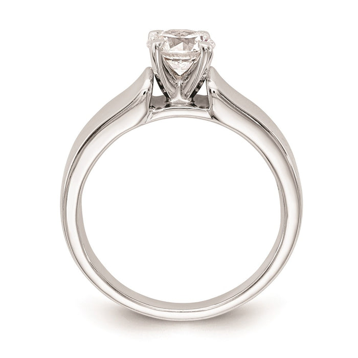 Exclusive 14K White Gold 5.2mm Wide Solitaire Engagement Ring Setting-2