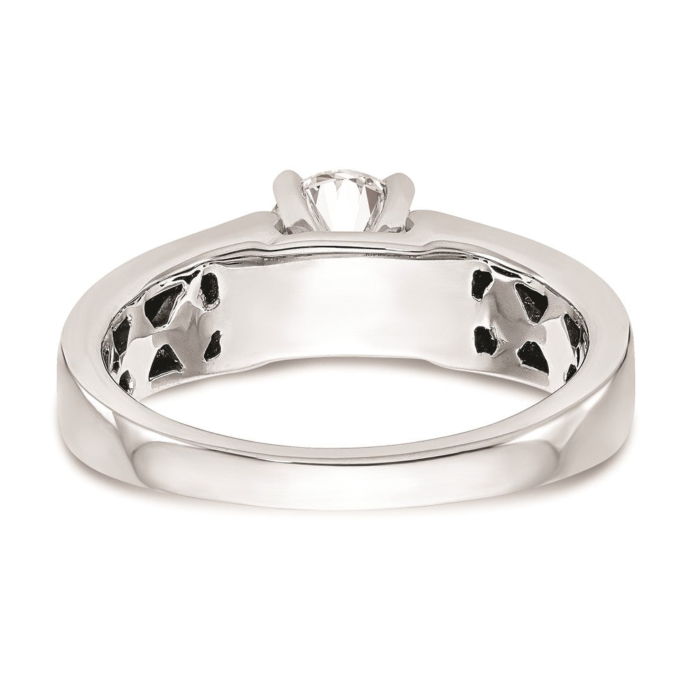 Exclusive 14K White Gold 5.2mm Wide Solitaire Engagement Ring Setting