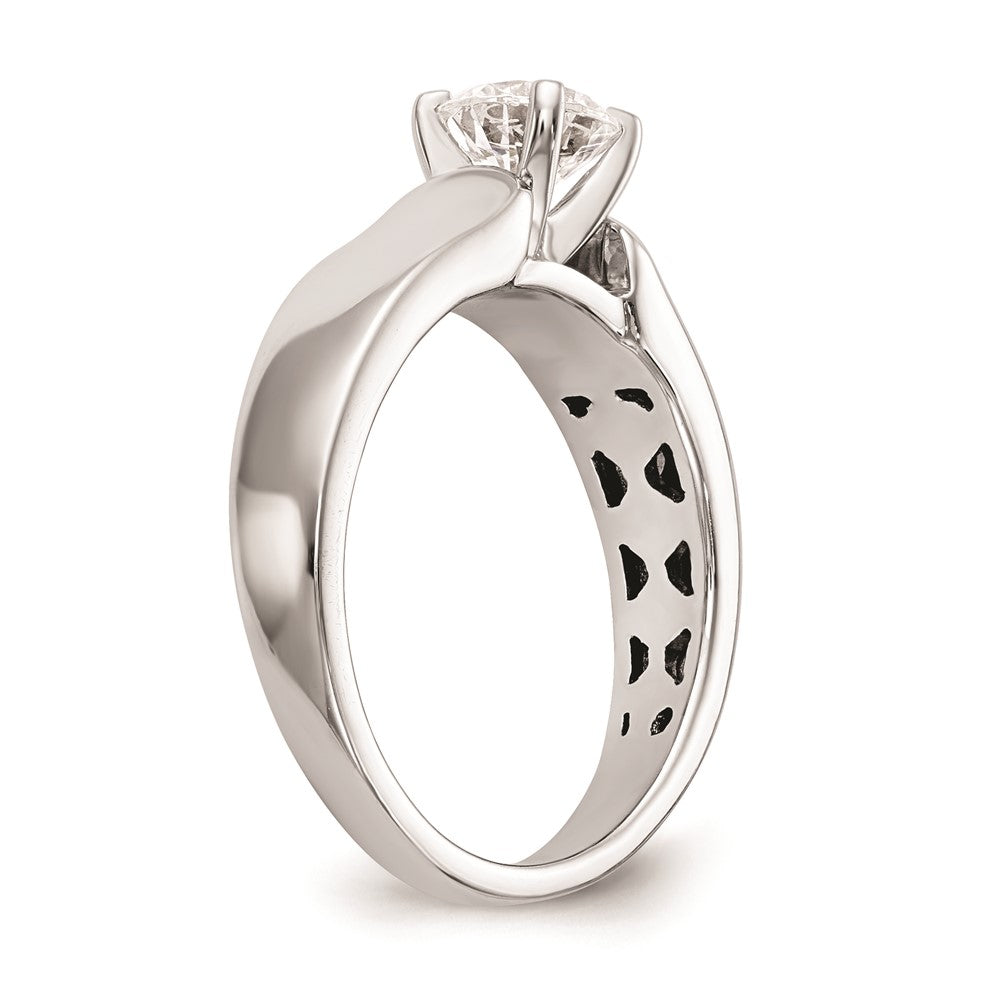 Exclusive 14K White Gold 5.2mm Wide Solitaire Engagement Ring Setting