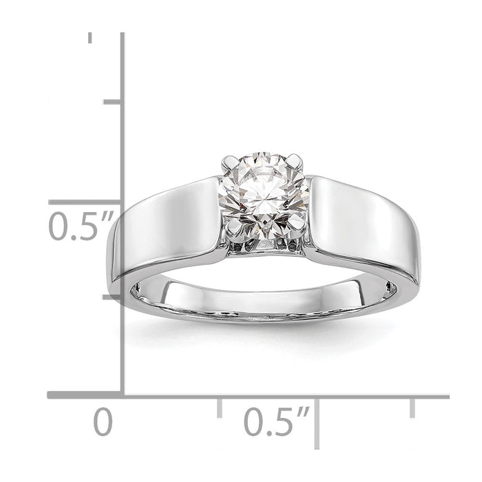 Exclusive 14K White Gold 5.2mm Wide Solitaire Engagement Ring Setting-7