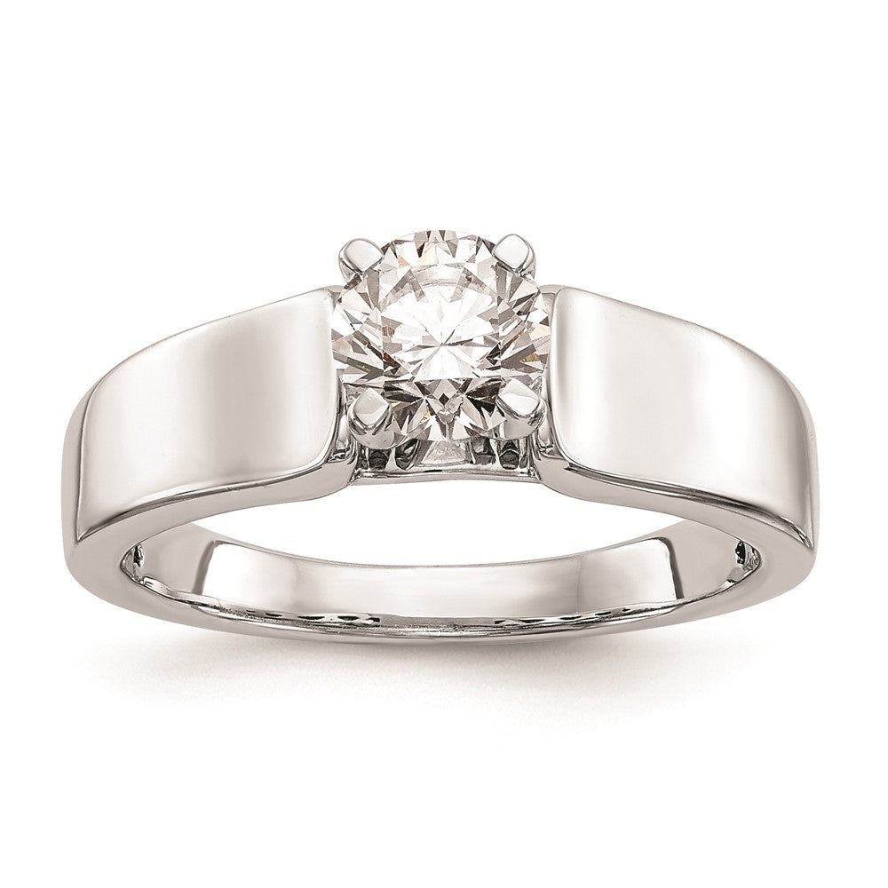 Exclusive 14K White Gold 5.2mm Wide Solitaire Engagement Ring Setting