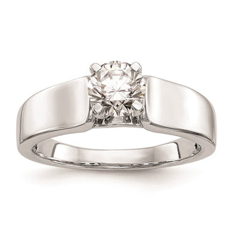 Exclusive 14K White Gold 5.2mm Wide Solitaire Engagement Ring Setting