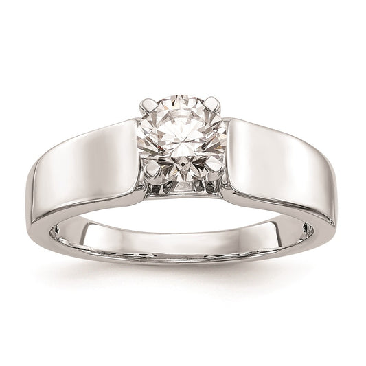 Exclusive 14K White Gold 5.2mm Wide Solitaire Engagement Ring Setting