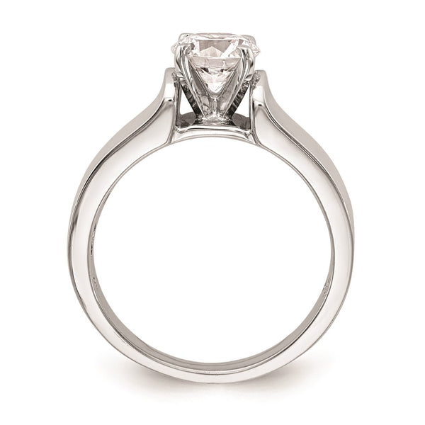 14K White Gold 6.5mm Wide Solitaire Engagement Ring Setting