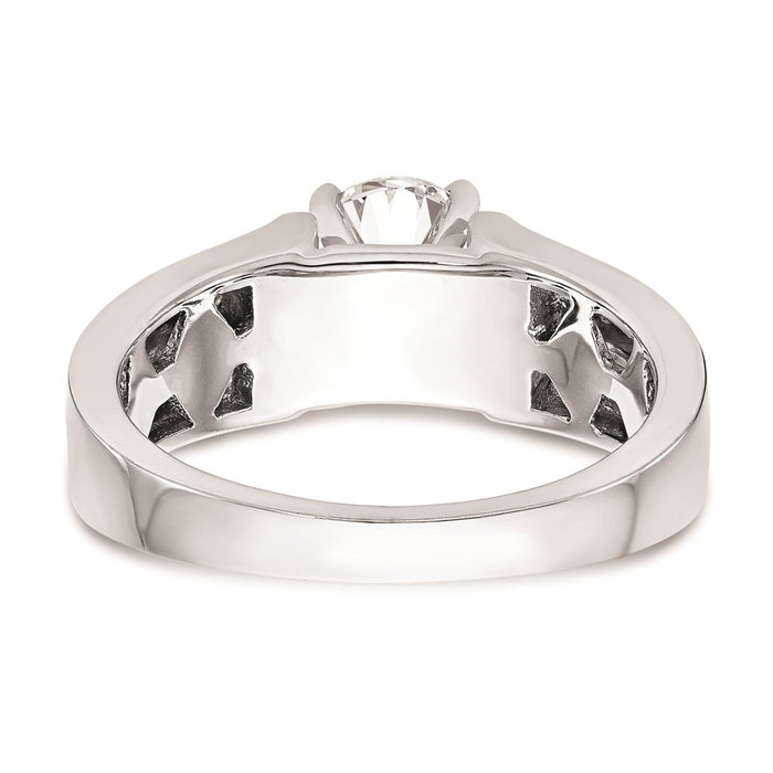 Buy Stylish 14K White Gold 6.5mm Wide Solitaire Engagement Ring Setting-5