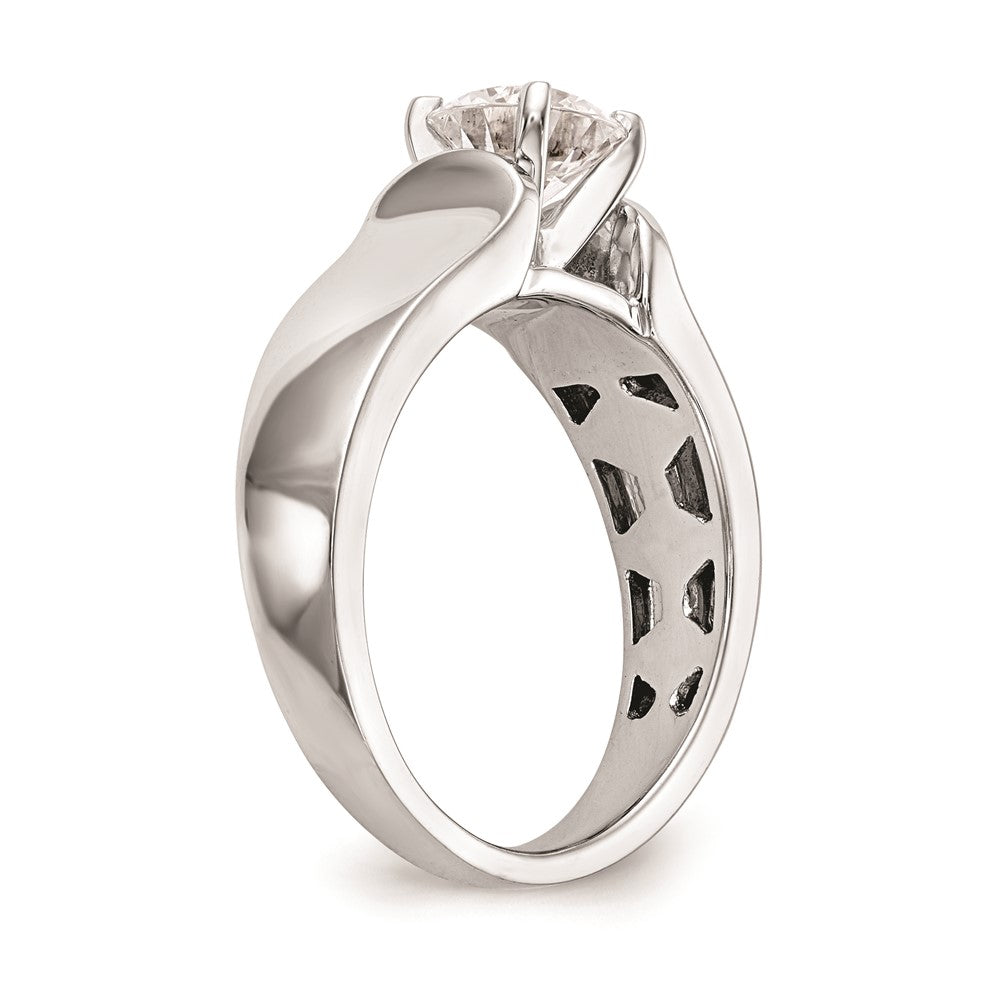 Buy Stylish 14K White Gold 6.5mm Wide Solitaire Engagement Ring Setting