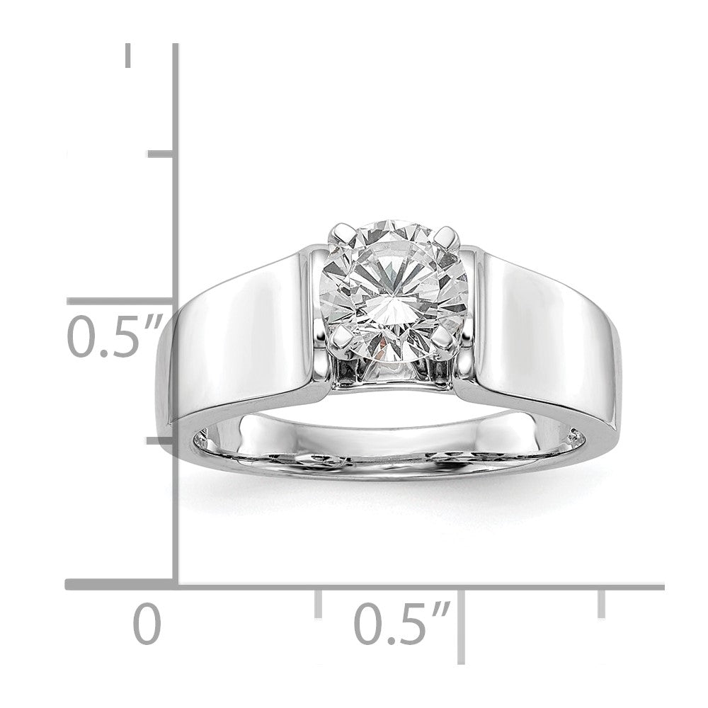 Buy Stylish 14K White Gold 6.5mm Wide Solitaire Engagement Ring Setting
