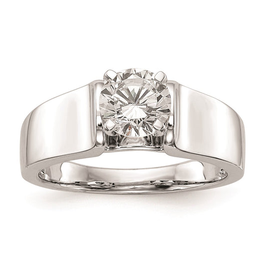 Buy Stylish 14K White Gold 6.5mm Wide Solitaire Engagement Ring Setting
