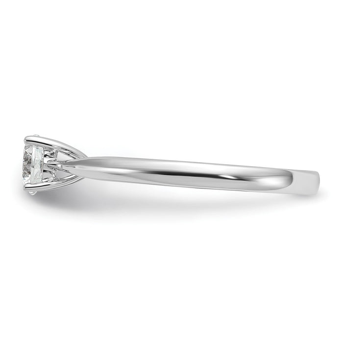 Buy Stylish 14K White Gold 5.00mm Solitaire Engagement Ring Setting-3