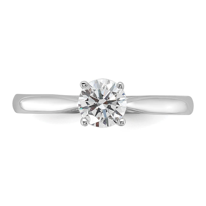 Buy Stylish 14K White Gold 5.00mm Solitaire Engagement Ring Setting-4