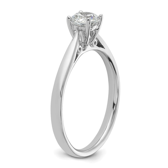 Buy Stylish 14K White Gold 5.00mm Solitaire Engagement Ring Setting-6