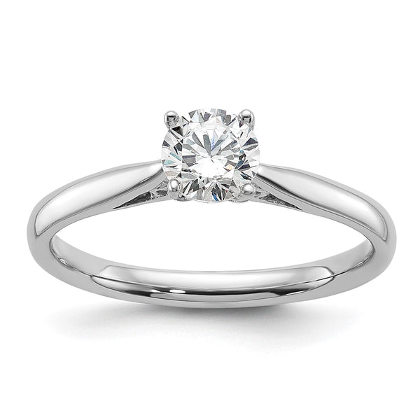 14K White Gold 5.00mm Solitaire Engagement Ring Setting