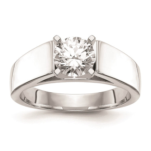 High-Quality 14K White Gold 4.5mm Solitaire Engagement Ring - Stylish Value