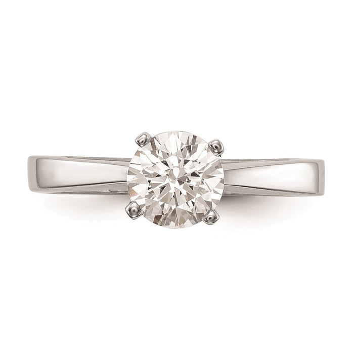 Buy Stylish 14K White Gold 4.5mm Solitaire Engagement Ring Setting-4