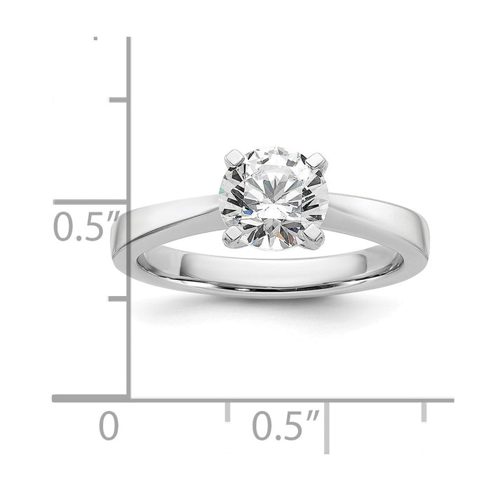 Buy Stylish 14K White Gold 4.5mm Solitaire Engagement Ring Setting-7