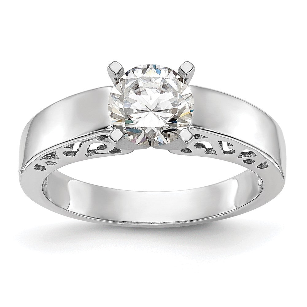Exclusive 14K White Gold Filigree Solitaire Engagement Ring - Stylish & Affordable!