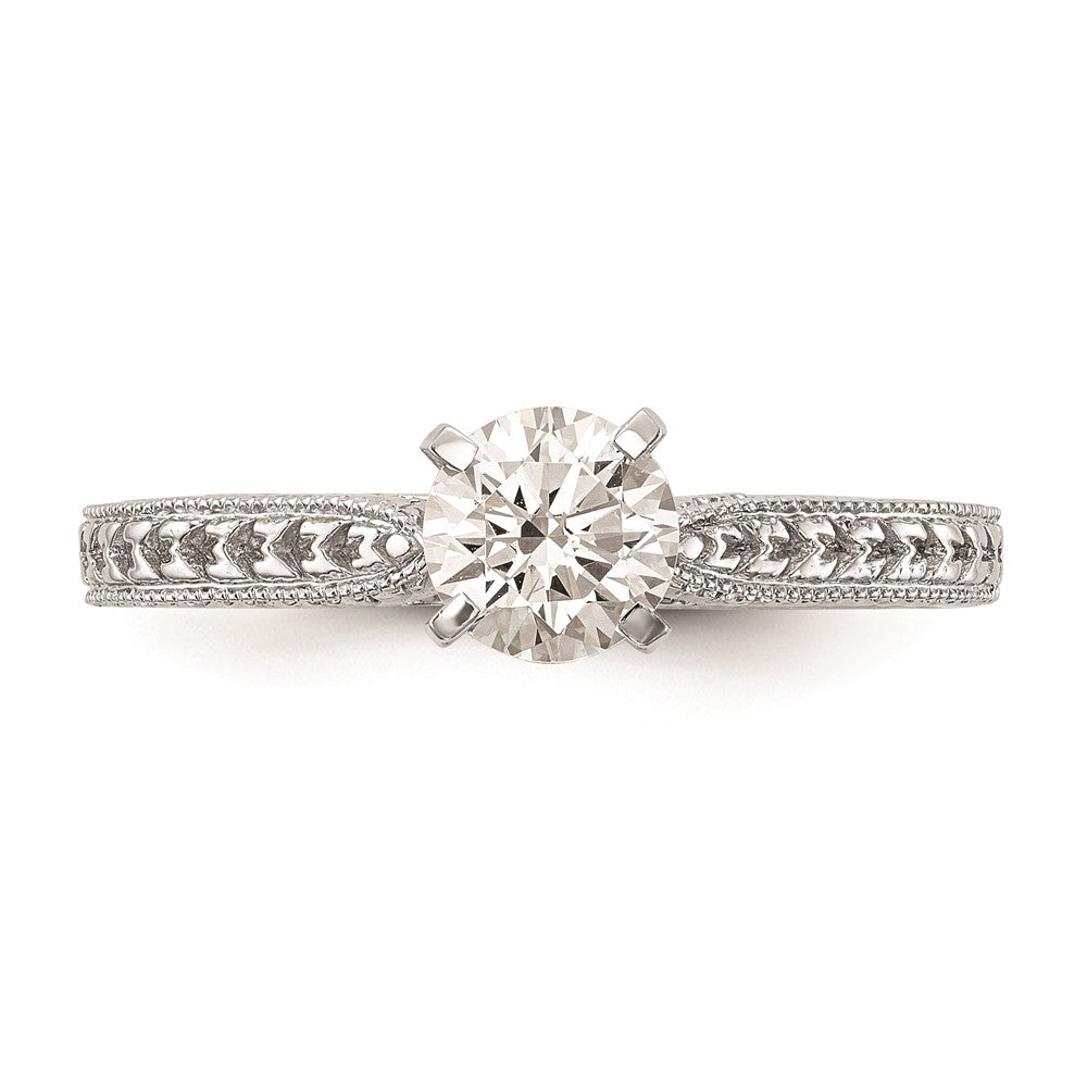 Buy 14K White Gold Etched Peg-Set Engagement Ring Setting - Stylish Value!