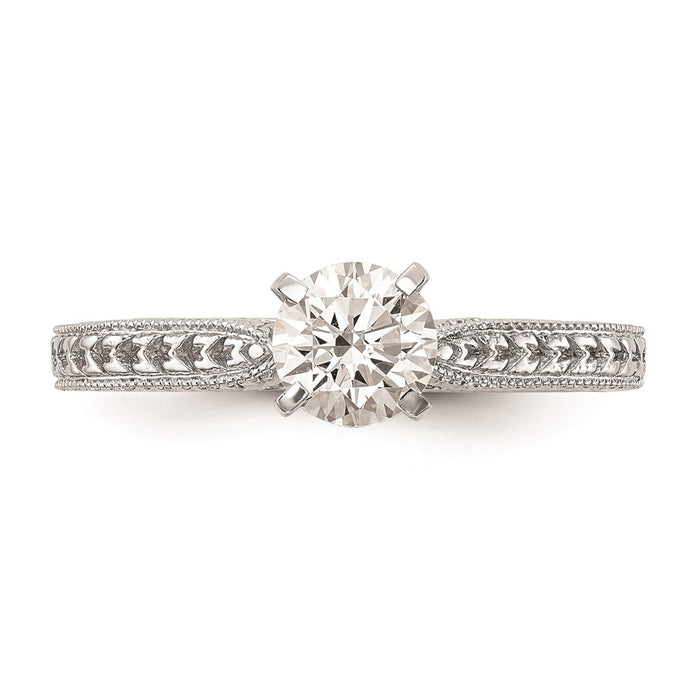 Buy 14K White Gold Etched Peg-Set Engagement Ring Setting - Stylish Value!-4