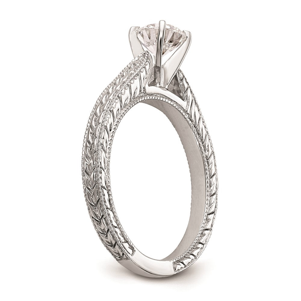 Buy 14K White Gold Etched Peg-Set Engagement Ring Setting - Stylish Value!