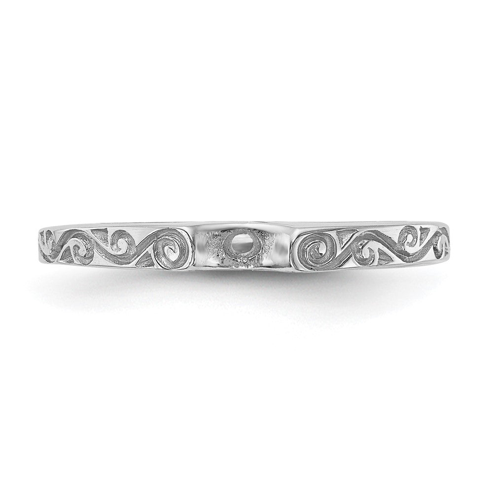 Exclusive 14K White Gold Vintage Solitaire Engagement Ring Setting - Stylish Value
