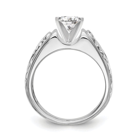 High-Quality 14K White Gold Vintage Solitaire Engagement Ring Setting - Stylish Design