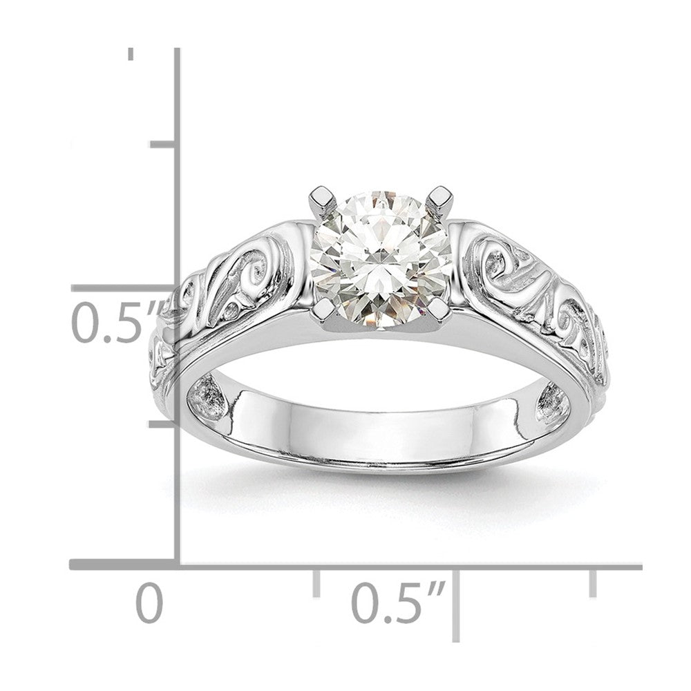 High-Quality 14K White Gold Vintage Solitaire Engagement Ring Setting - Stylish Design