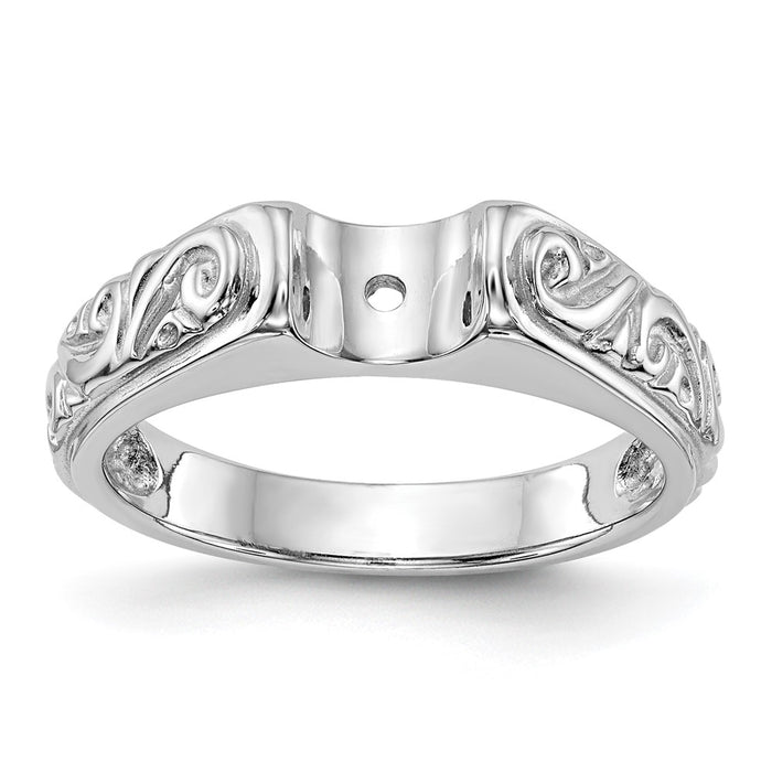 High-Quality 14K White Gold Vintage Solitaire Engagement Ring Setting - Stylish Design-9